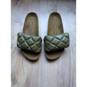 Birkenstock 1774 Sylt Quilted Olive Green Sandals EU 37 Women 6-6.5